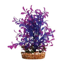 Aqua One Plastic Plant - Blue Hygrophila With Gravel Base M 21cm